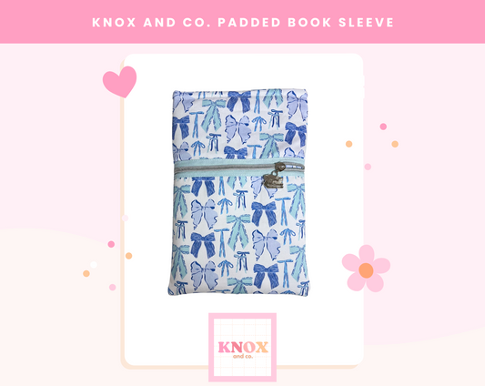 Book Sleeve - blue bows