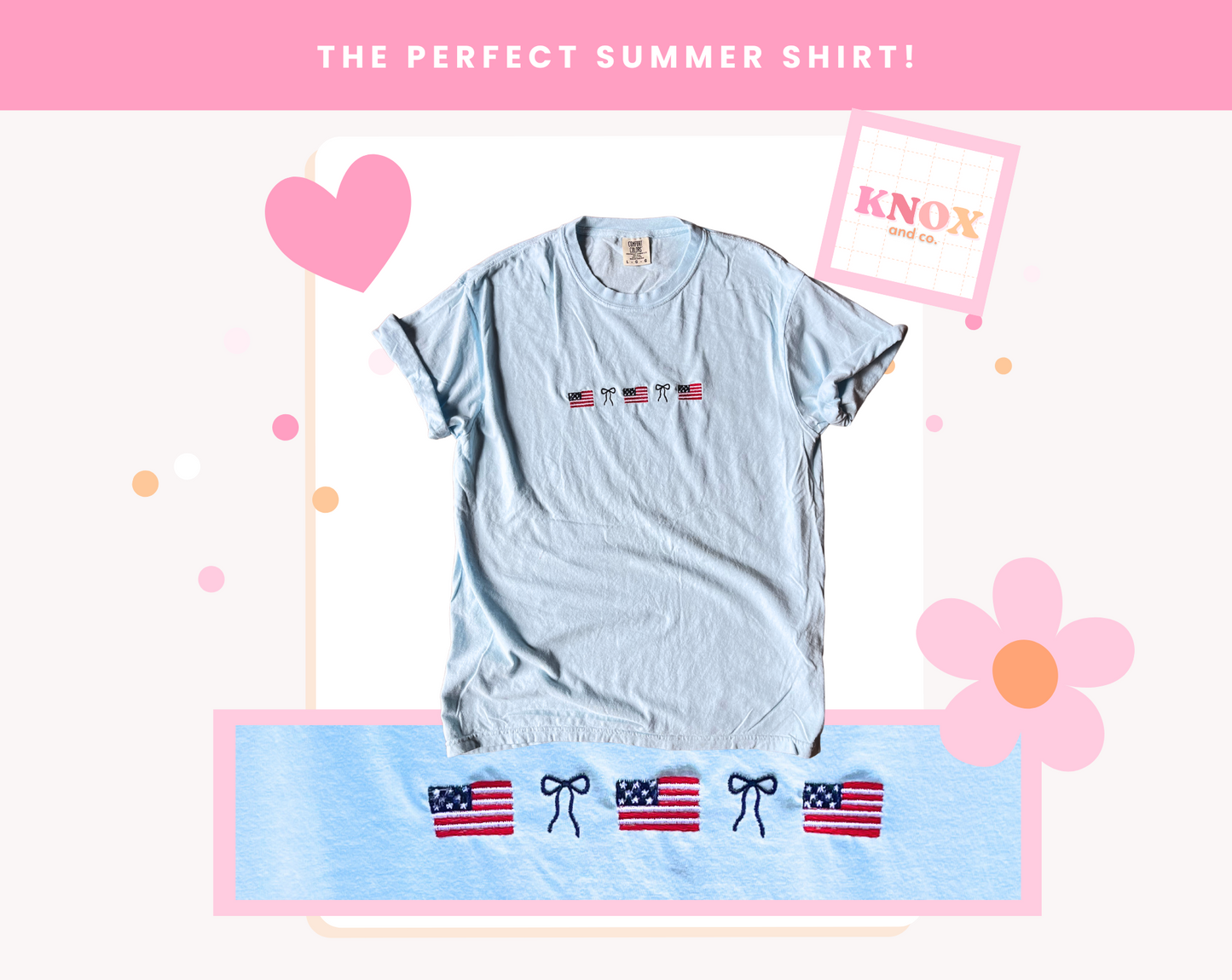 Coquette Flag Shirt - Fourth of July Shirt Small flags