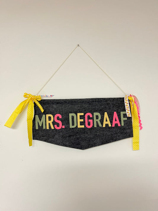 Felt Teacher Name Banner