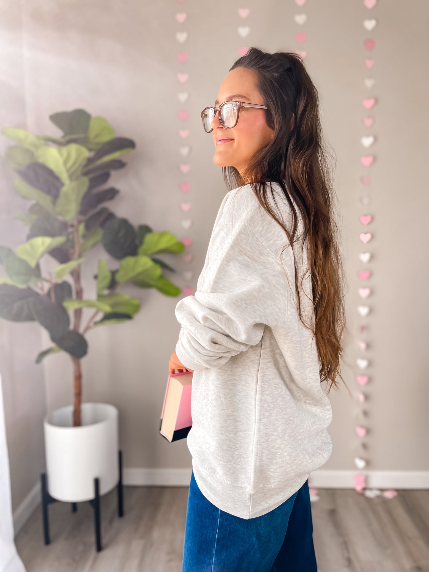Book Lover with bow sweatshirt