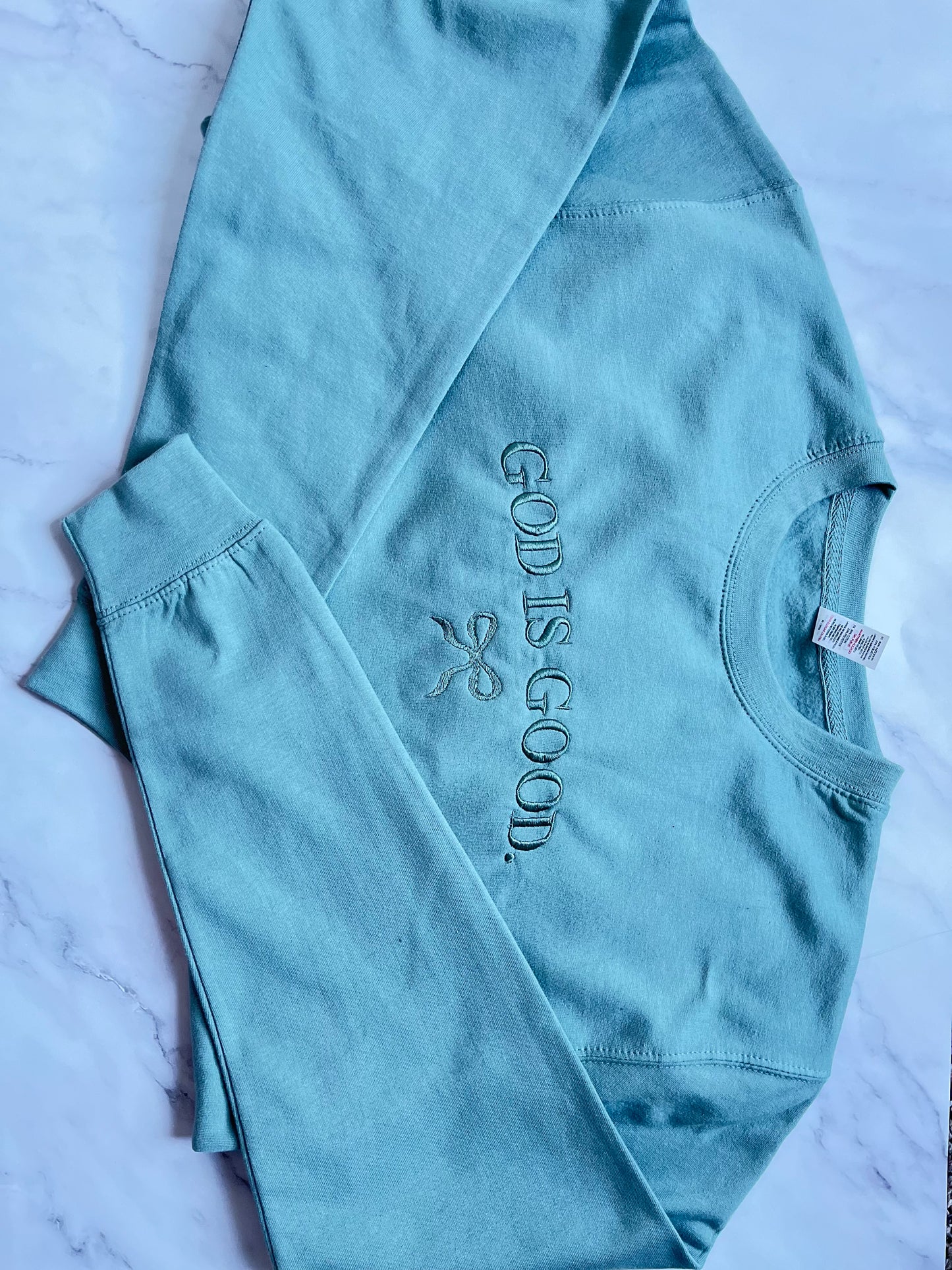 God is Good Embroidered Crewneck