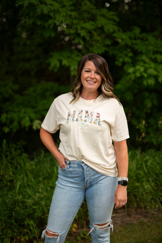 Mama embroidered - Bow t-shirt