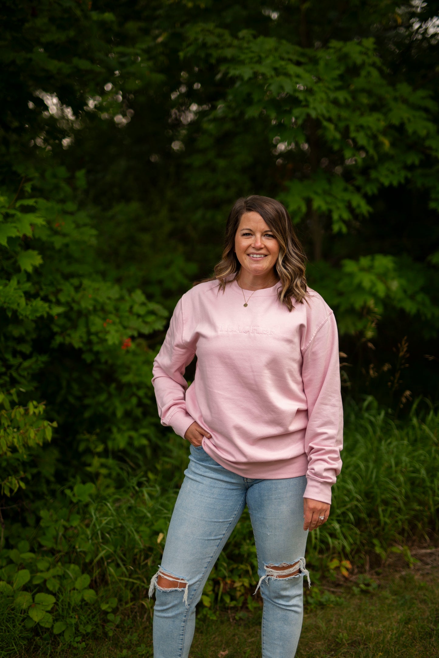 Teacher Sweatshirt -Pink