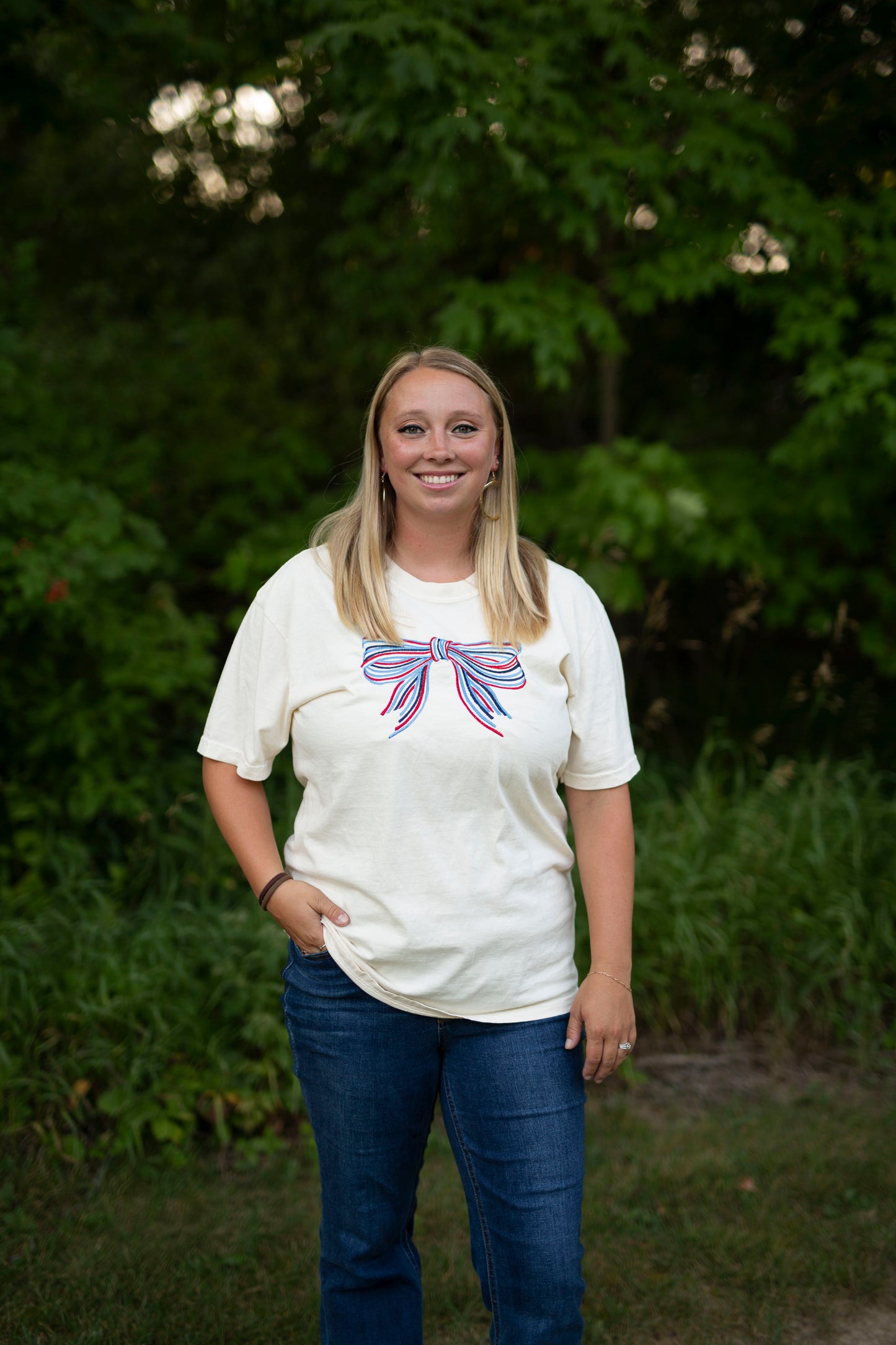 Preppy Bow Patriotic Shirt - Fourth of July Shirt