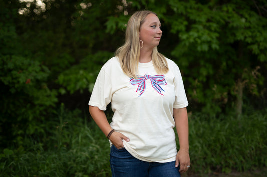 Preppy Bow Patriotic Shirt - Fourth of July Shirt