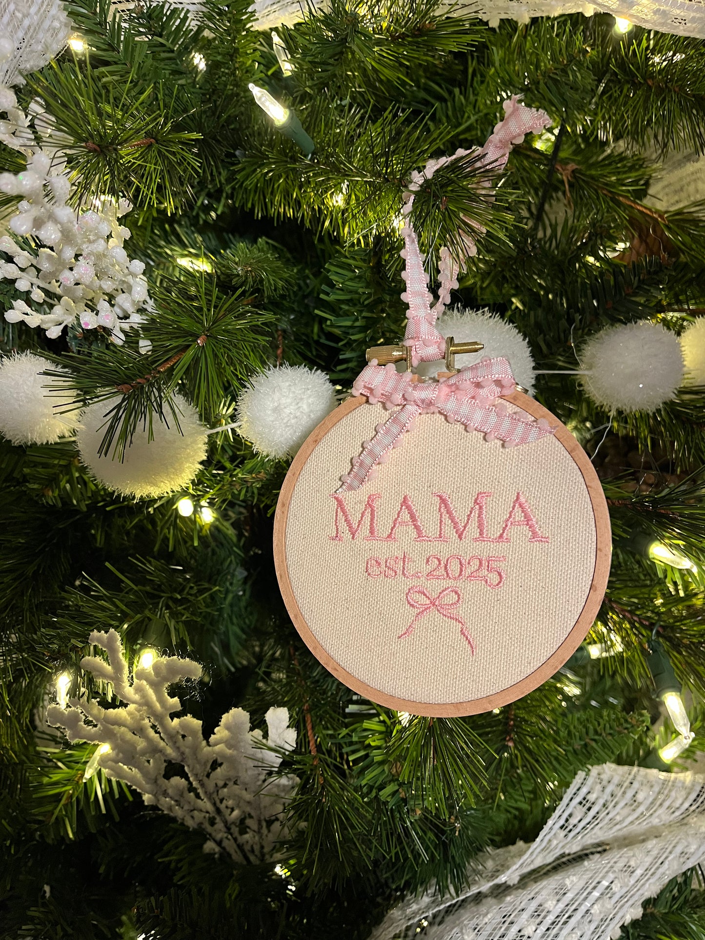 Embroidered Mama Ornament