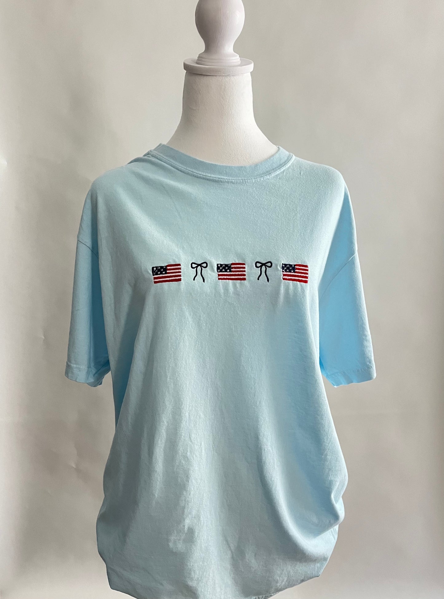 Coquette Flag Shirt - Fourth of July Shirt Small flags
