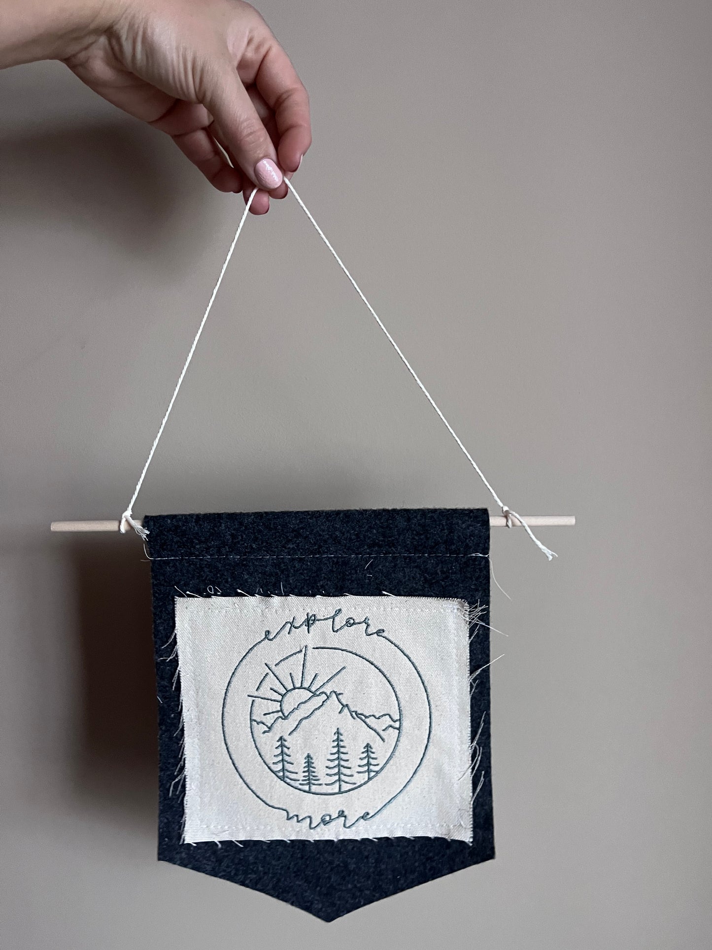 Felted Explore More Canvas Wall Decor