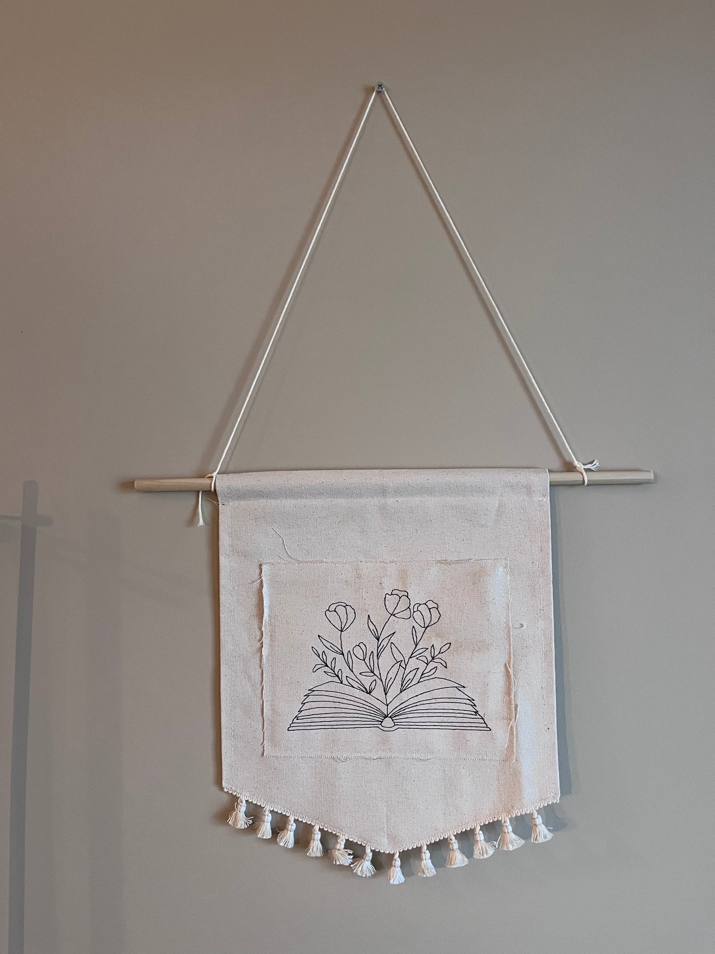 Book and Flowers Canvas Wall Decor