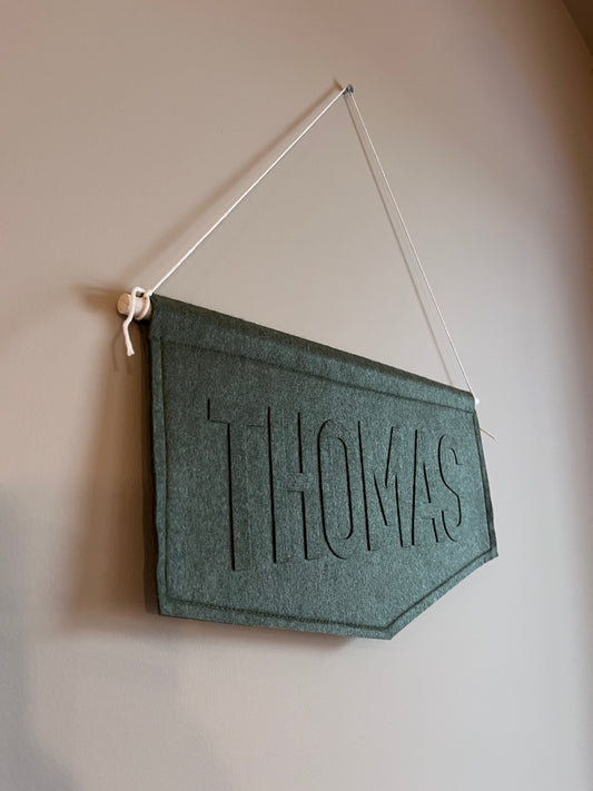 Monochrome Felt Name Banner - Green