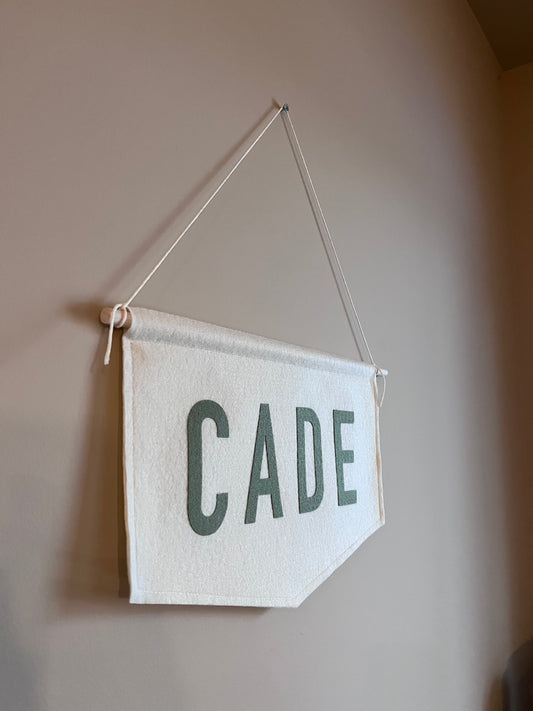 Single Colored Felt Name Banner
