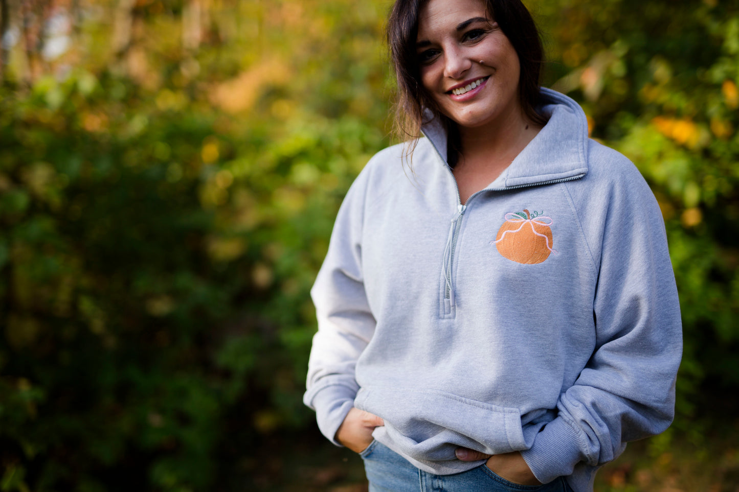 Pumpkin 1/2 Zip Sweatshirt
