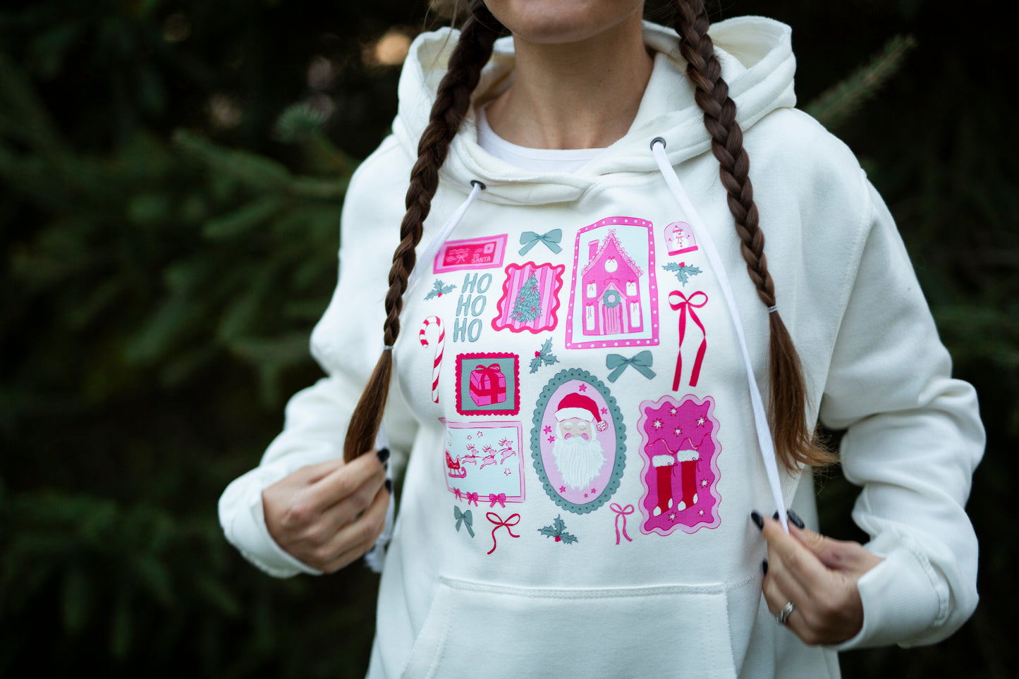 Women's Christmas Sweatshirt Embroidered - Holiday Graphic