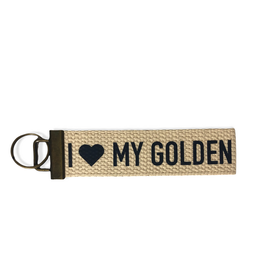 I love my golden- Key fob navy