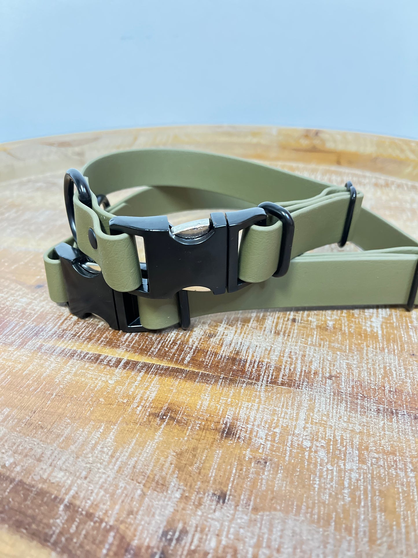 Olive collar with black hardware