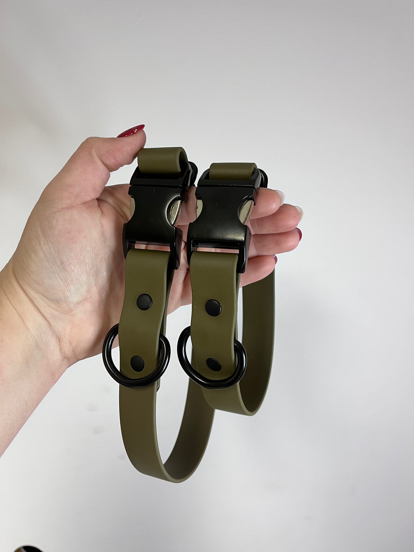Olive collar with black hardware