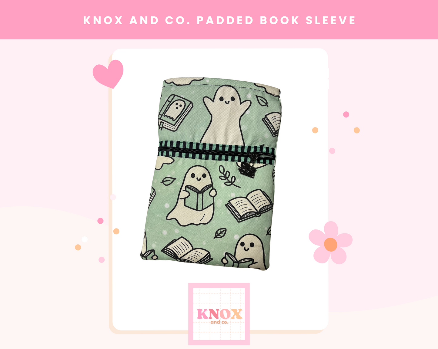 Book Sleeve - mint books and ghosts