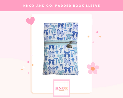 Book Sleeve - blue bows