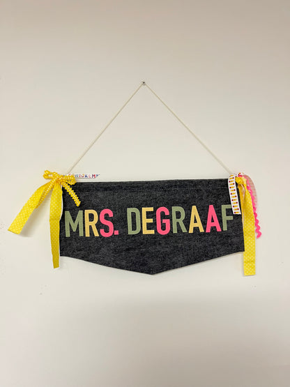 Felt Teacher Name Banner