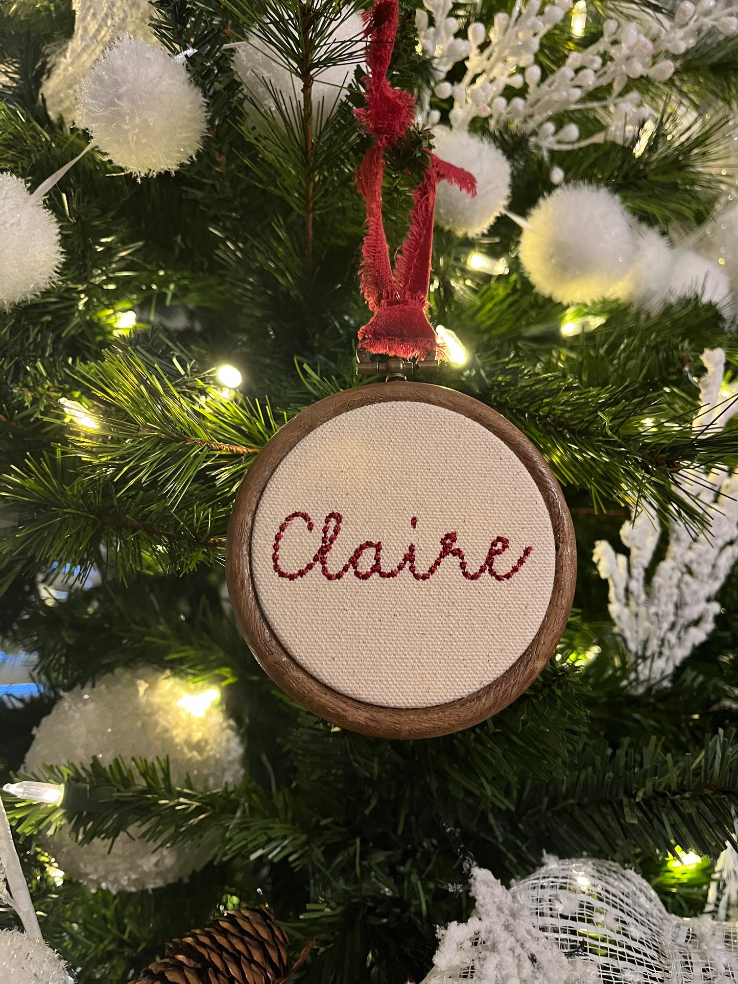 5" Embroidered Name Ornament Canvas