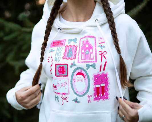 Women's Christmas Sweatshirt Embroidered - Holiday Graphic