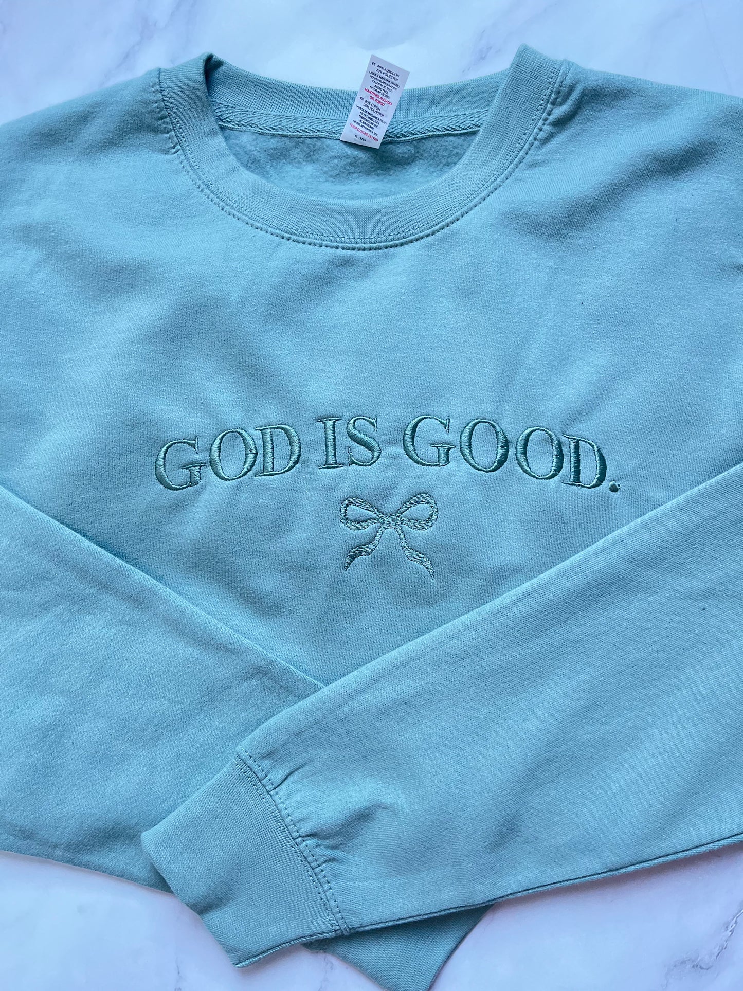 God is Good Embroidered Crewneck