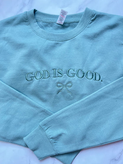 God is Good Embroidered Crewneck
