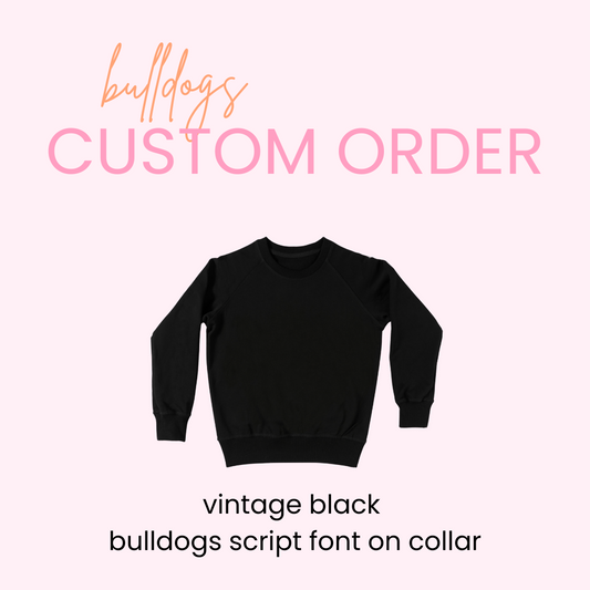Bulldogs - Script collar Font Custom - M