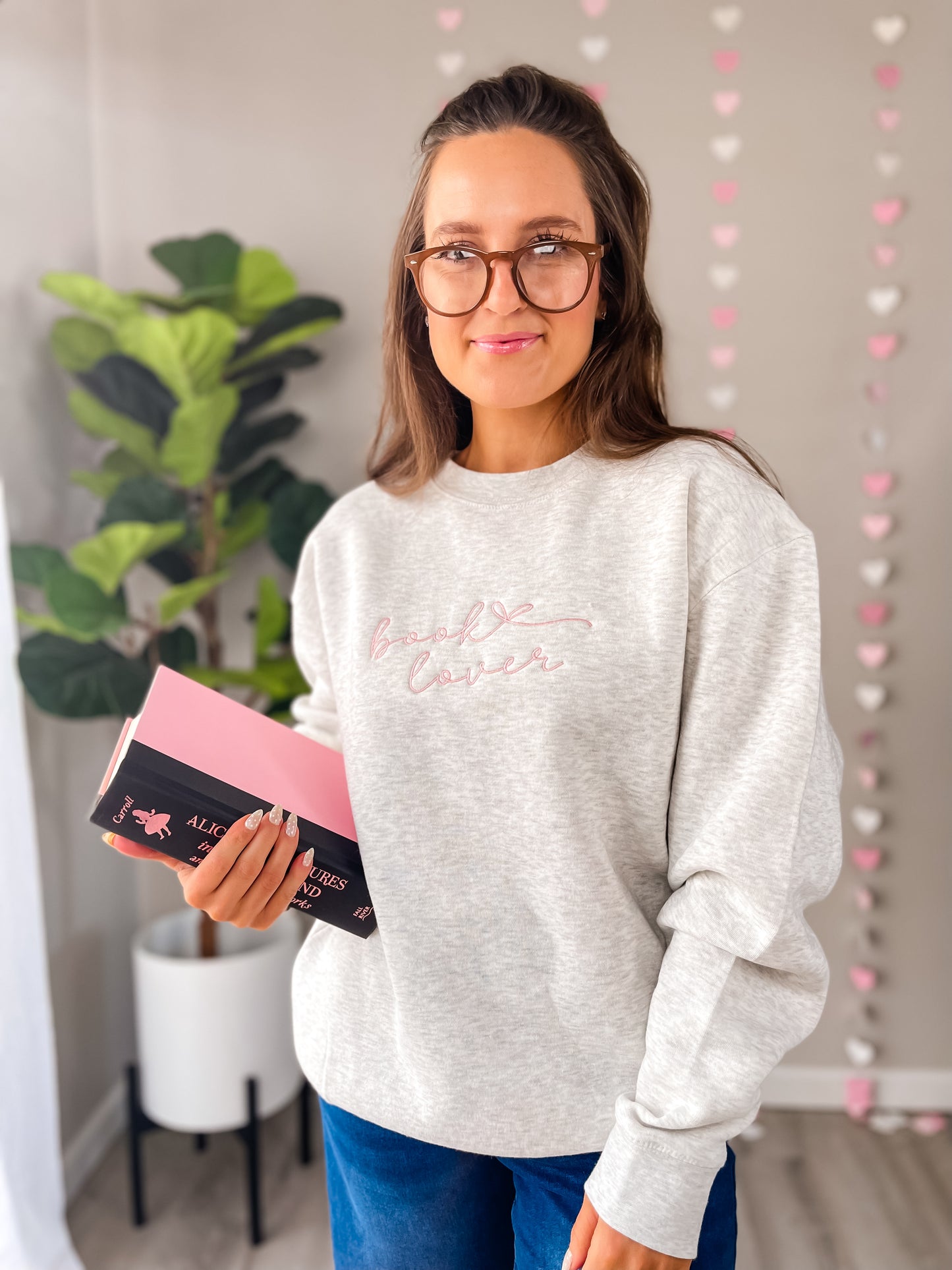 Book Lover with bow sweatshirt