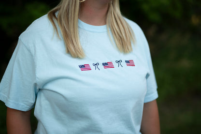 Coquette Flag Shirt - Fourth of July Shirt Small flags