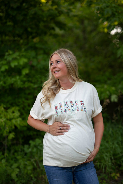 Mama embroidered - Bow t-shirt