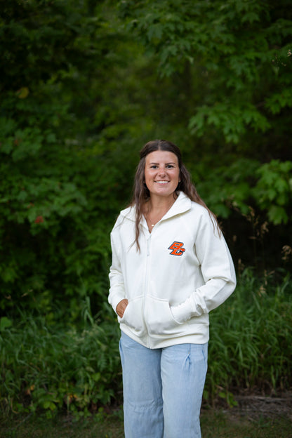 Byron Center Bulldogs Football Sweatshirt Zip up - Cream