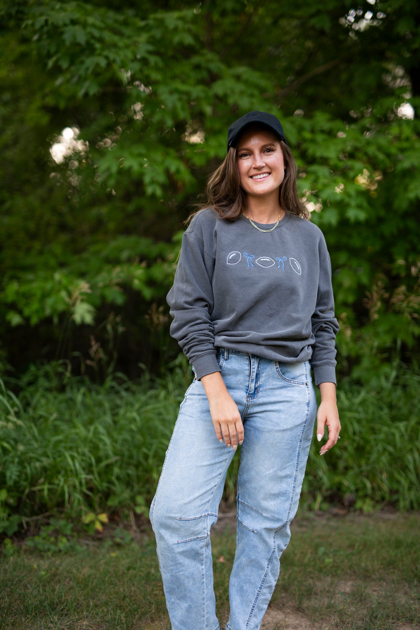 Women's Football and bows Sweatshirt