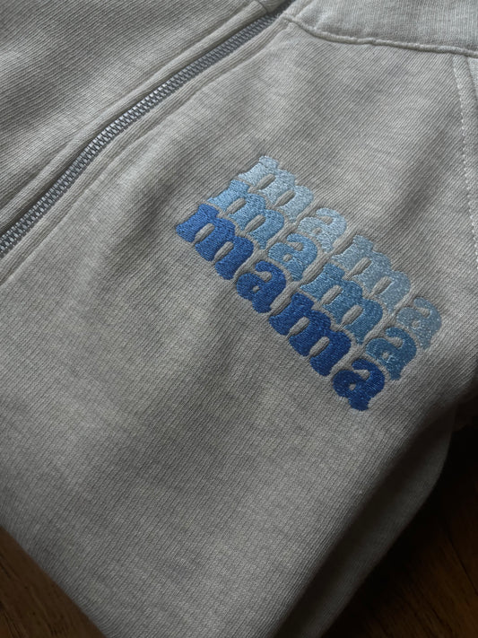 Mama Sweatshirt - Zip up Blue