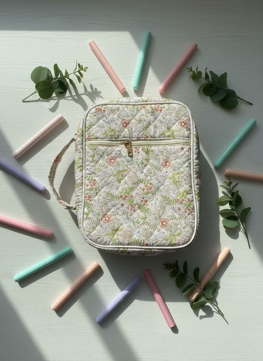 Quilted Floral Personalized Bible Cover/Case - Pink and Green