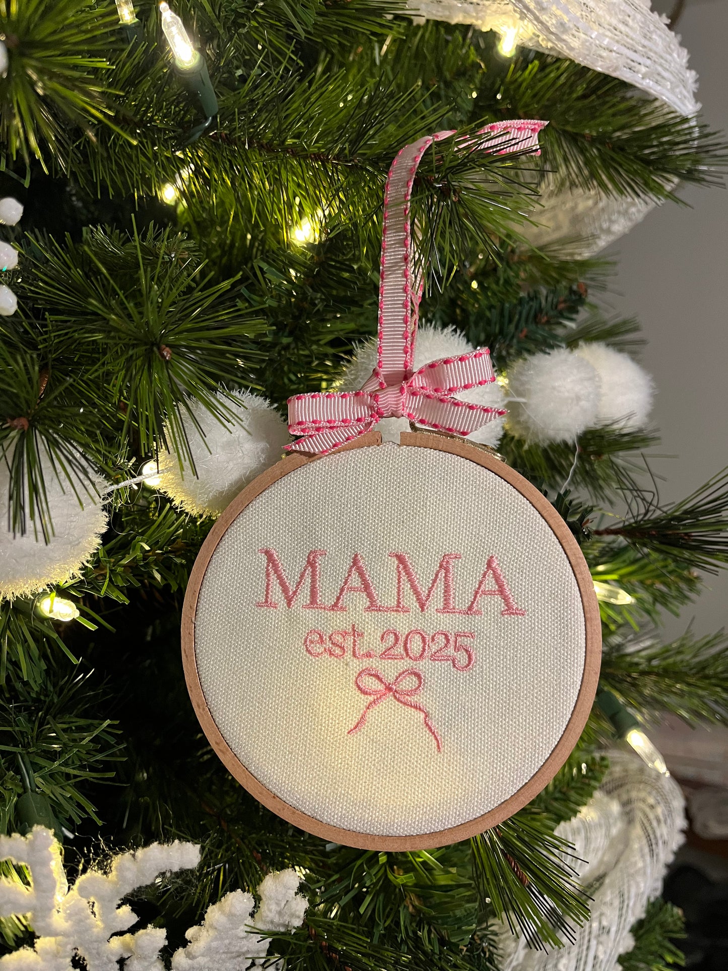 Embroidered Mama Ornament
