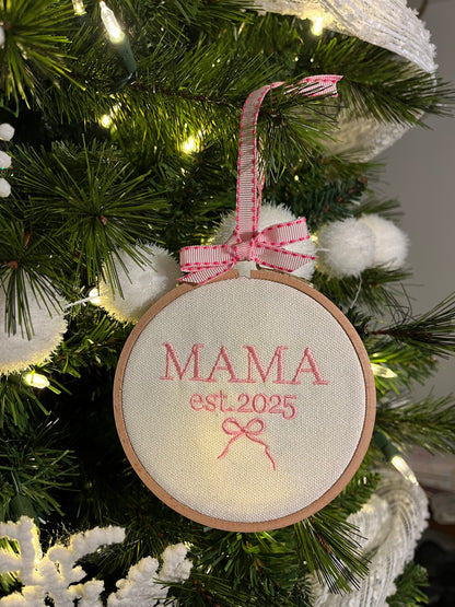 Embroidered Mama Ornament