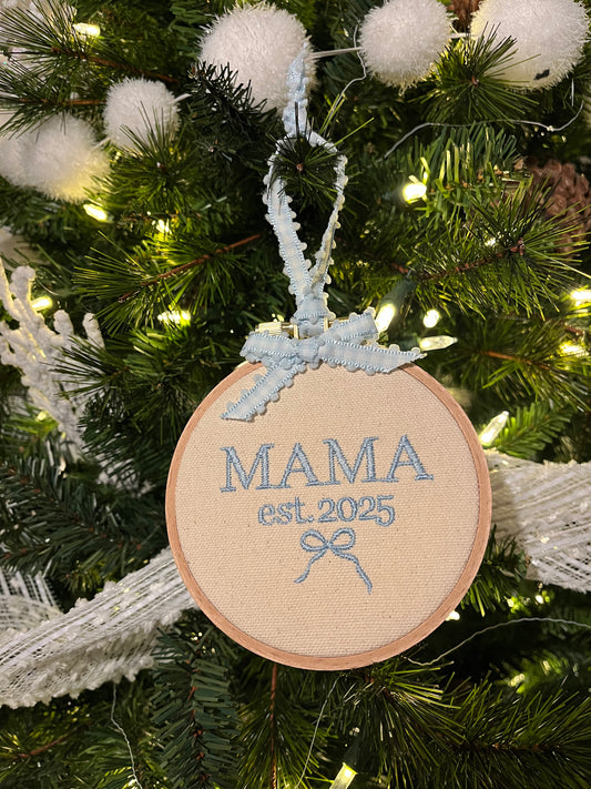 Embroidered Mama Ornament