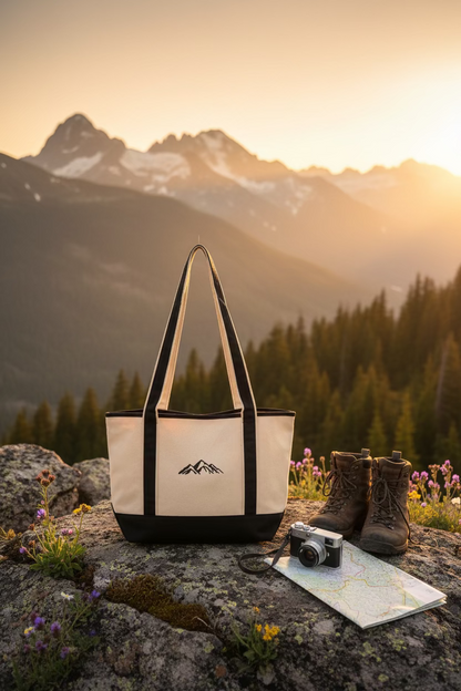 Embroidered Mountain Tote