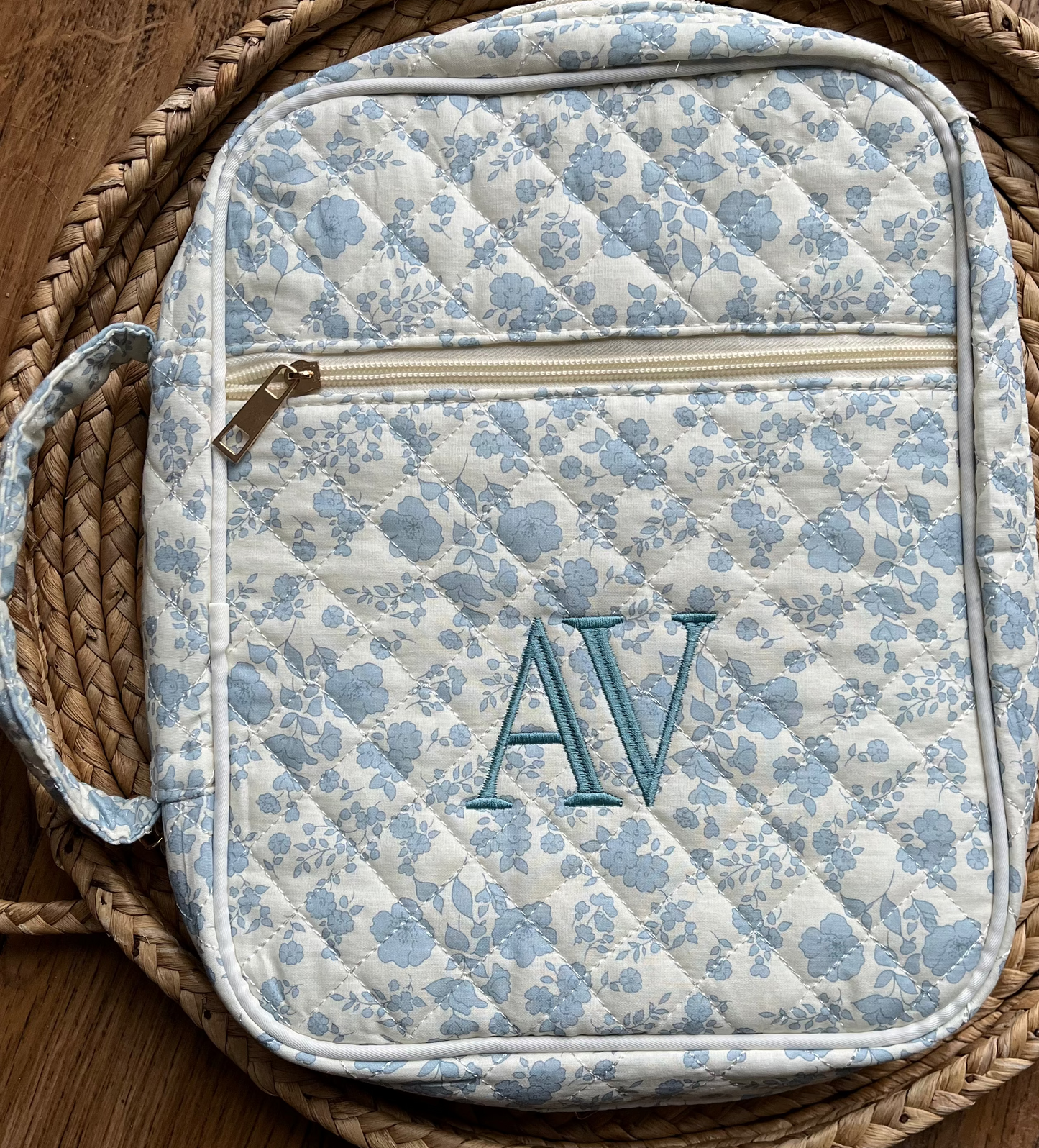 Personalized Bible Cover - Blue Floral
