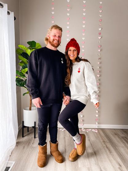 Embroidered King of Spades Sweatshirt - Black