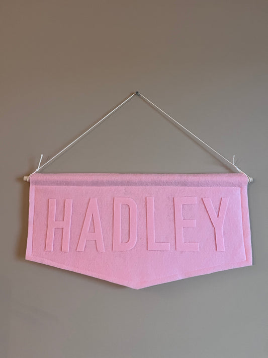 Monochrome Felt Name Banner - Pink