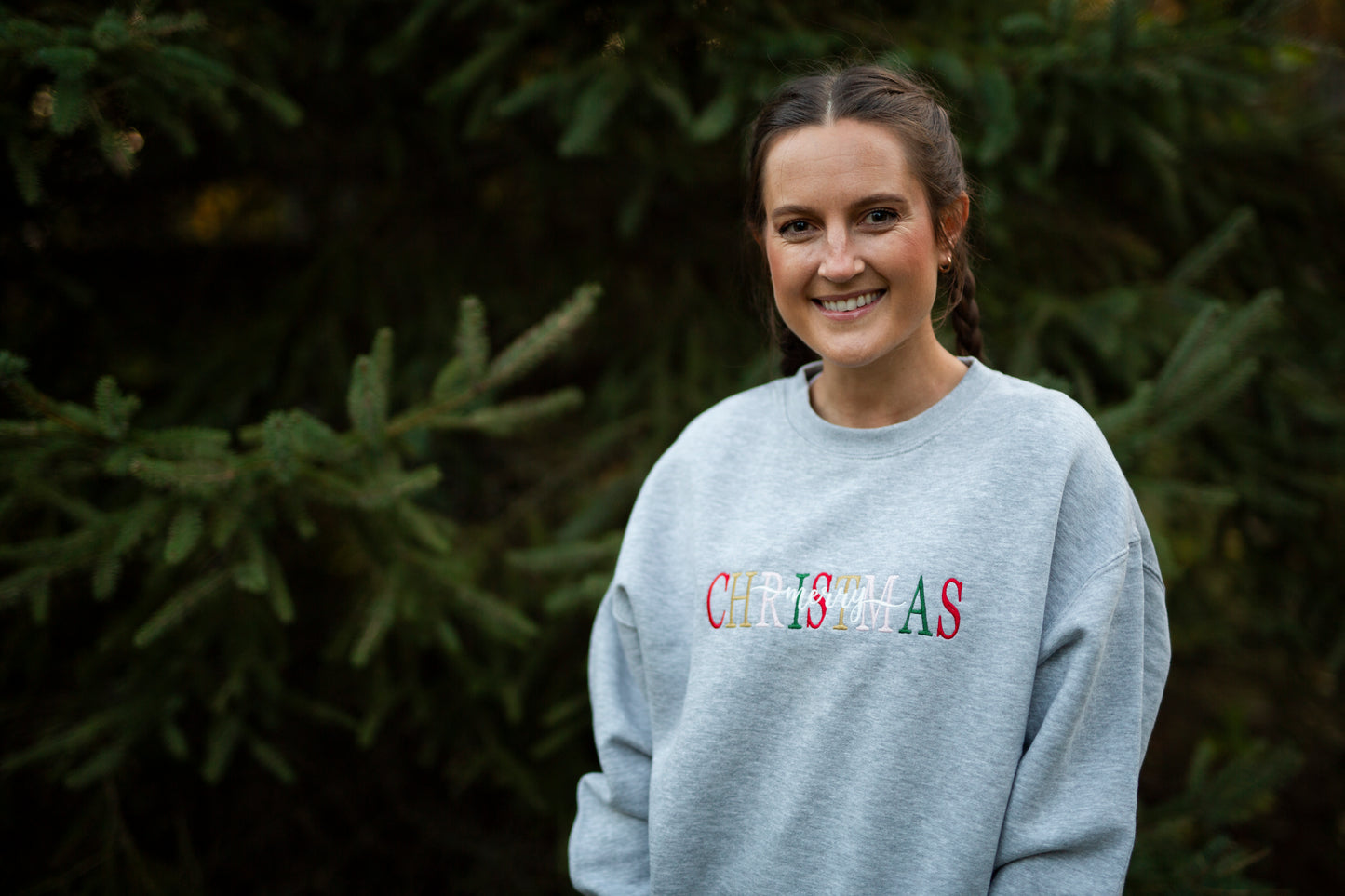 Women's Christmas Sweatshirt Embroidered  - Classic