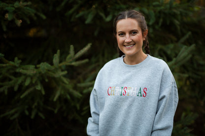 Women's Christmas Sweatshirt Embroidered  - Classic