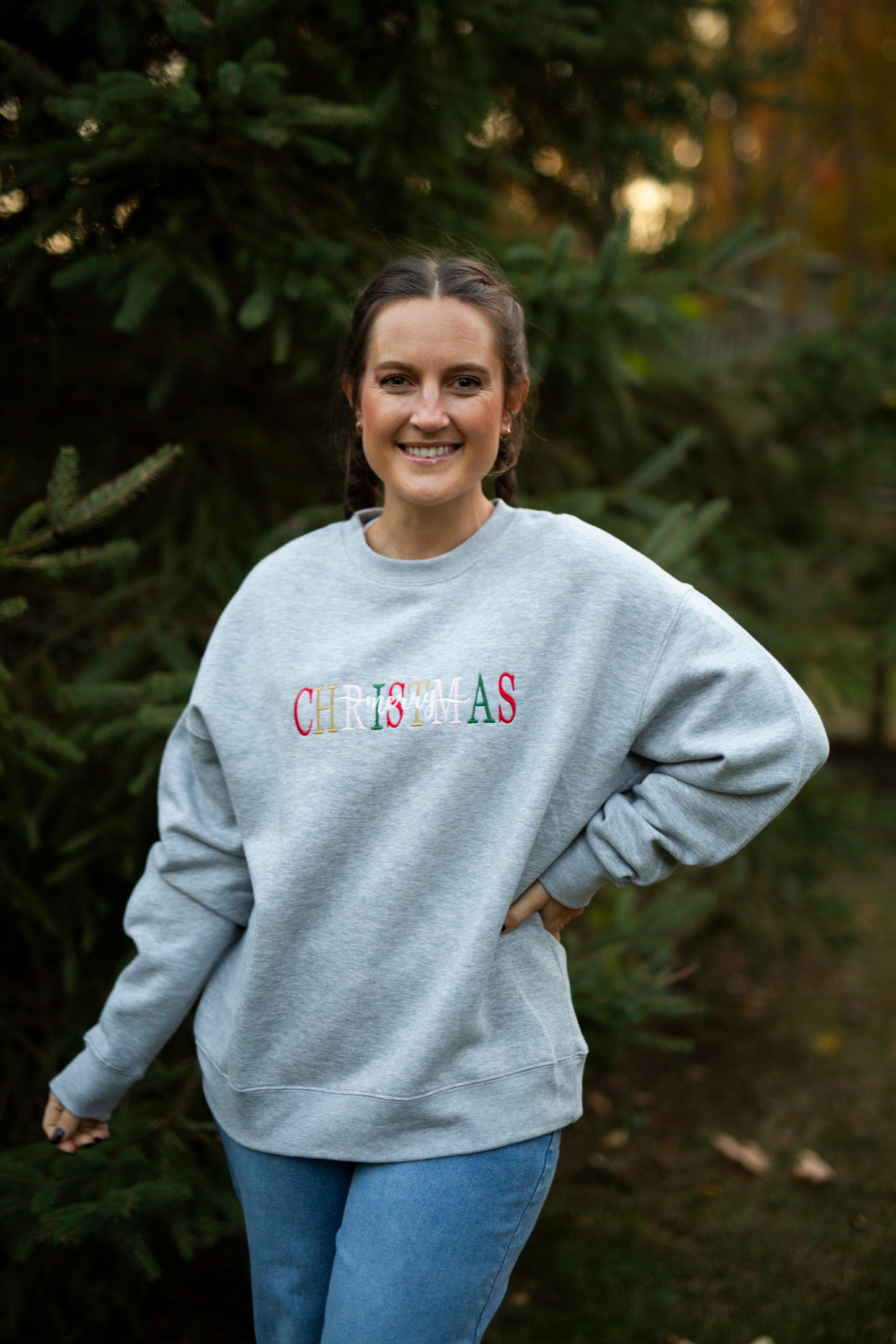 Women's Christmas Sweatshirt Embroidered  - Classic