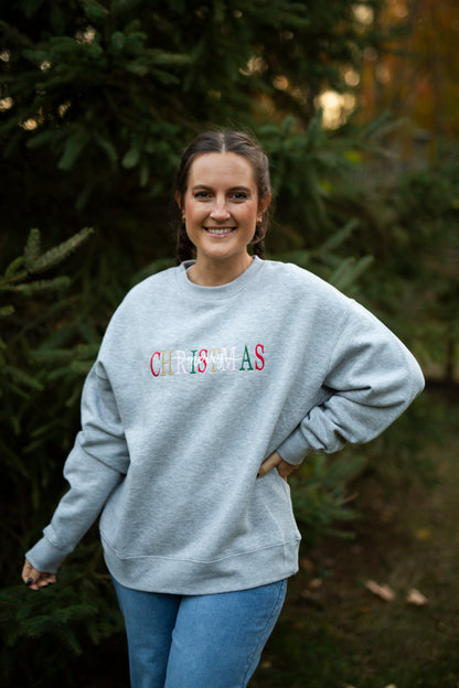 Women's Christmas Sweatshirt Embroidered  - Classic