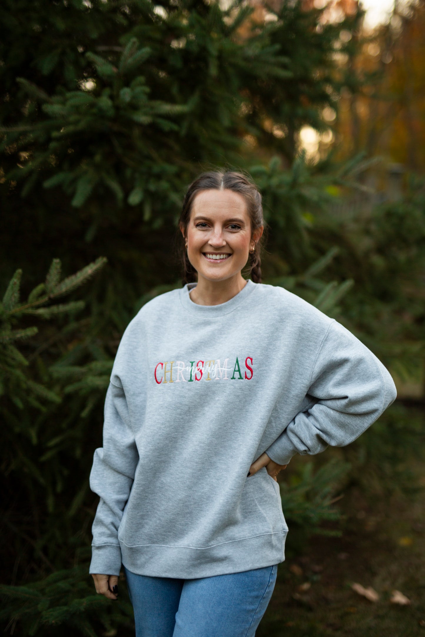 Women's Christmas Sweatshirt Embroidered  - Classic