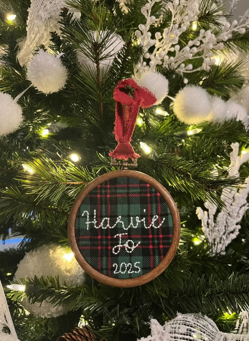 Embroidered Ornament on tree