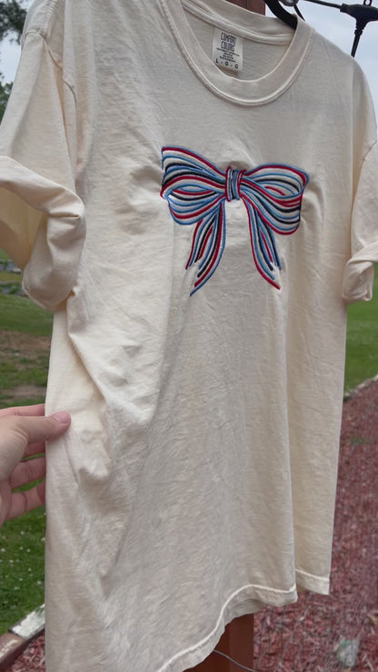 Preppy Bow Patriotic Shirt - Fourth of July Shirt