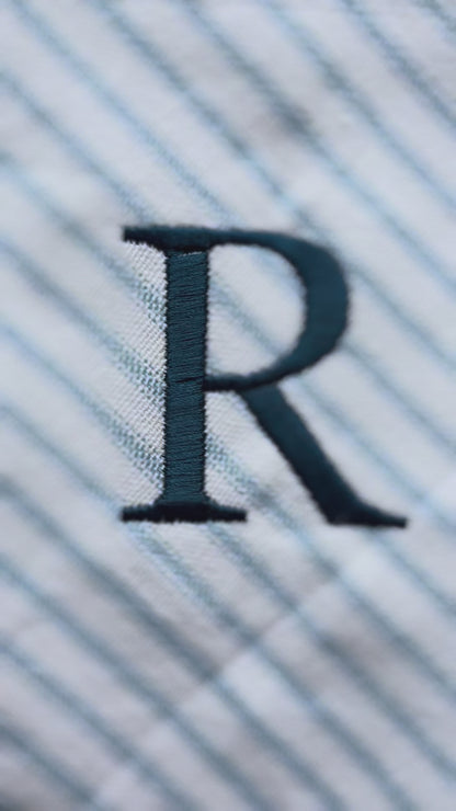 Embroidered Dog bandana with initial - Blue Stripe